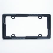 Auto Drive Aluminum Carbon Fiber Tactical Metal License Plate Frame, Black