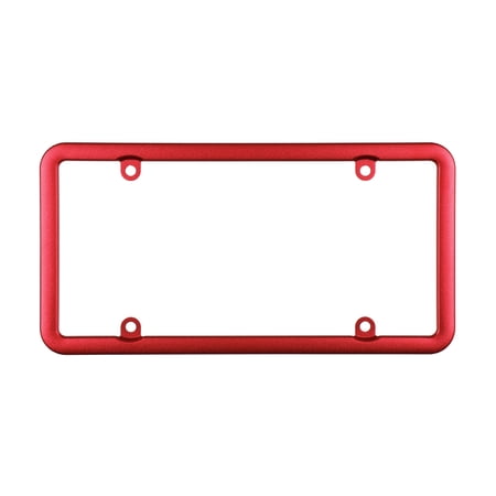 Auto Drive Anodized Aluminum Automotive License Plate Frame, Red