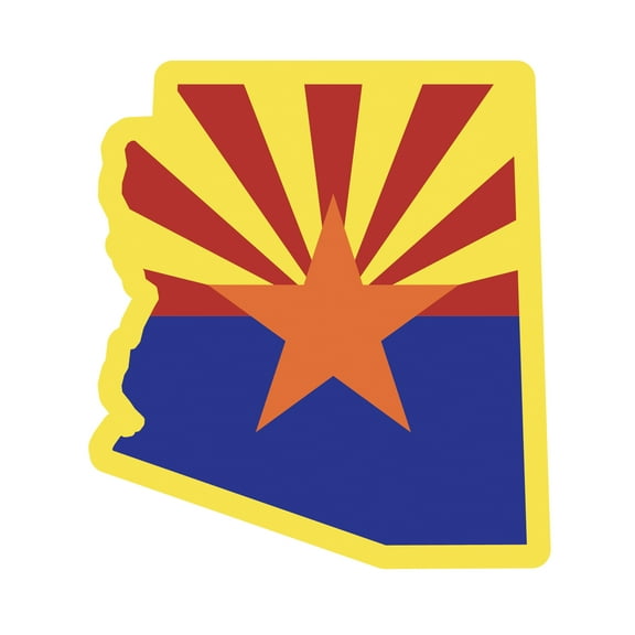 Auto Drive Arizona State Vinyl Automotive Decal, Multicolor, 4.75” x 4.75”