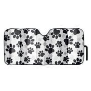 Auto Drive Paw Print Accordion Sunshade Universal Size 1 pack, 63 x 28.5