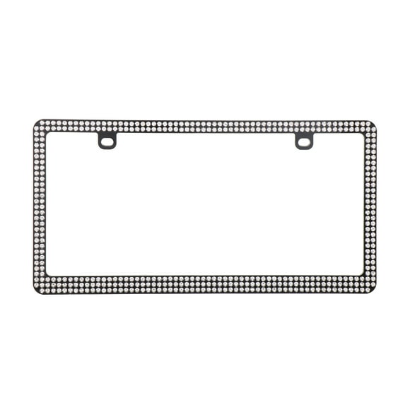Auto Drive Black Bling Automotive Metal License Plate Frame, 92849W