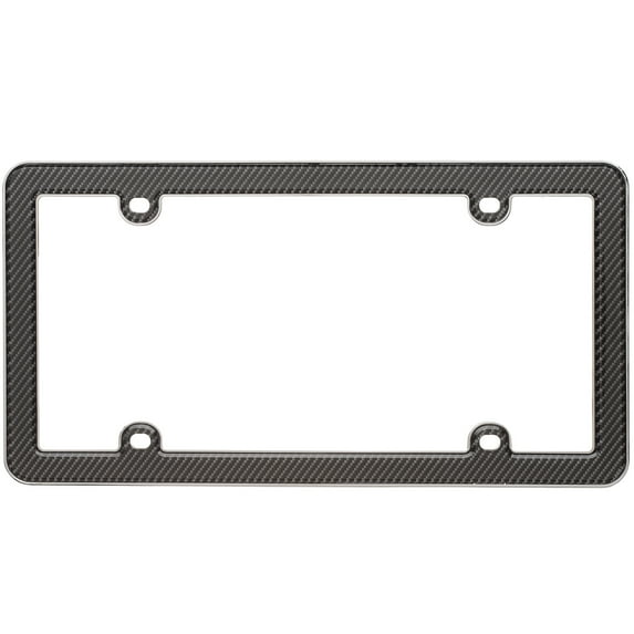 Auto Drive Black-Chrome Carbon Fiber License Plate Frame, 90157W