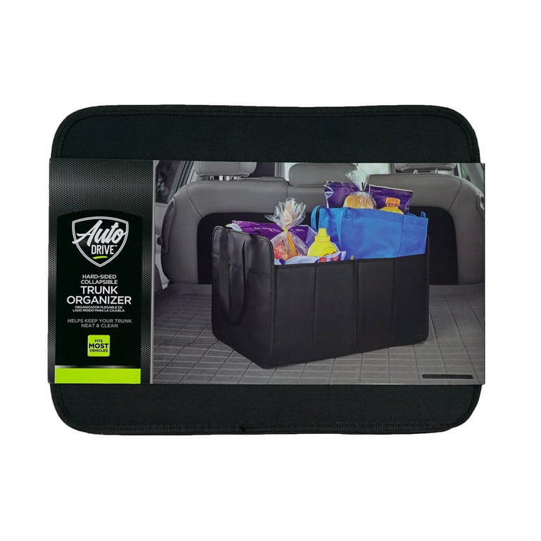 Auto Drive Black Hard-Sided Collapsible Trunk Organizer 1 pack,  18.5x16.54x9.96