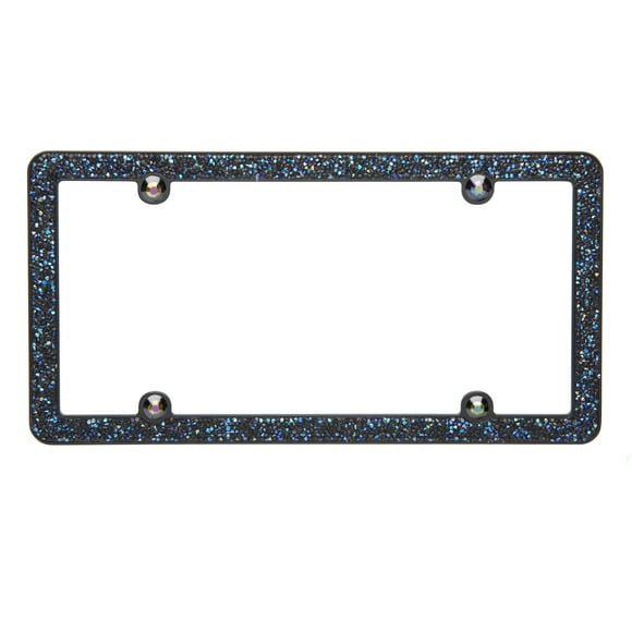Auto Drive Black Iridescent Crushed Bling Metal License Plate Frame, 90205W