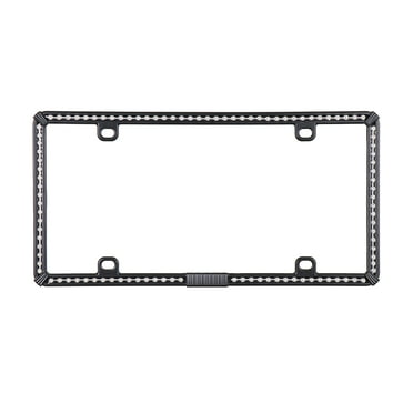 Auto Drive Black Metal Bling Automotive License Plate Frame, 92854W