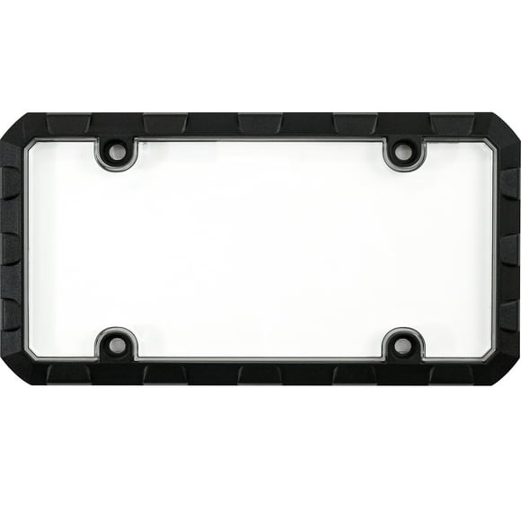 Auto Drive Black and Clear Heavy-Duty License Plate Frame Combo, 92901W