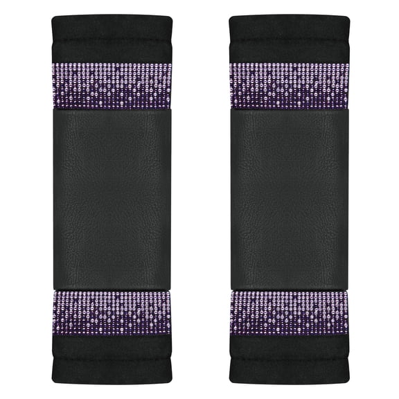 Auto Drive Bling Diamond Seat Belt Pads, 2-Pack Soft Shoulder Strap Covers, Universal Fit for Cars, SUVs Dark Purple