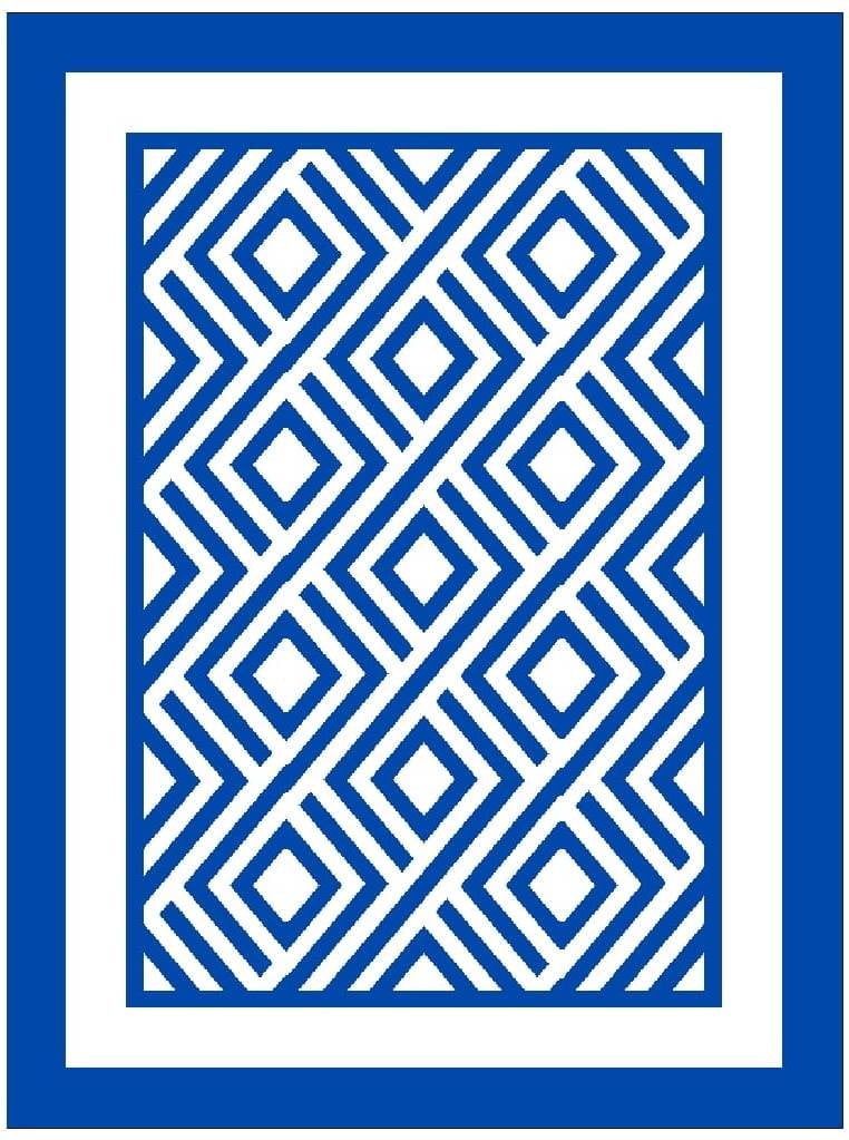 Auto Drive Blue Diamond Reversible RV Patio Mat 9x12ft, Ideal for RV