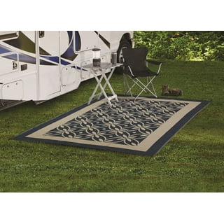 Stylish Camping RA4 9-Feet x 12-Feet RV Reversible Outdoor Mat, Green/Beige  Classical Patio Mat