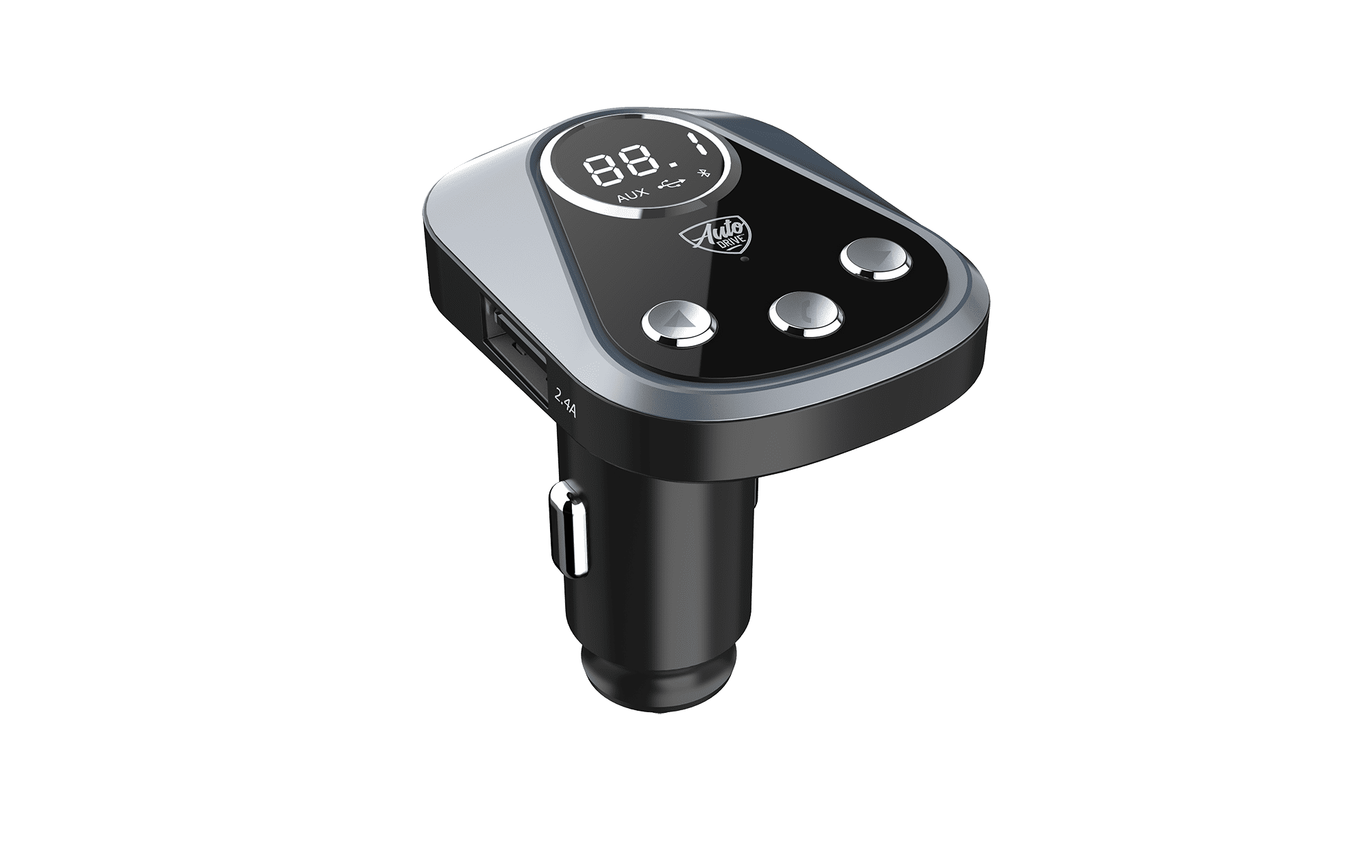 Auto Drive Bluetooth FM Transmitter,with App Control,Dual USB Charging  Ports,Compatible with Most Bluetooth Smartphones