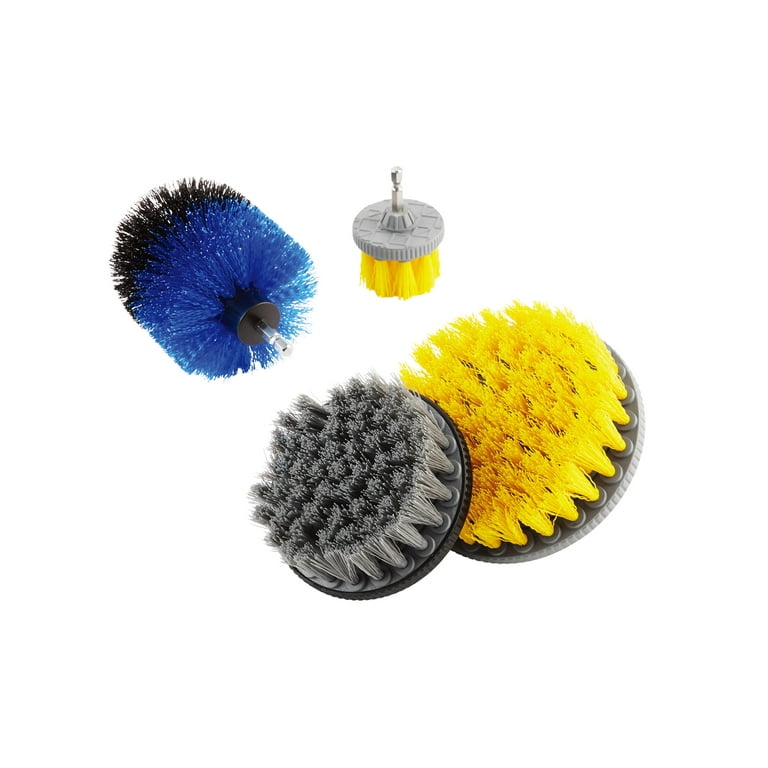 4 Pieces Drill Cleaning Brush, 2''/3.5''/4''/5'' Rotary Cleaning Brush For  Electric Drill Medium Bristle Cleaning Drill Brush For Bathroom (blue)