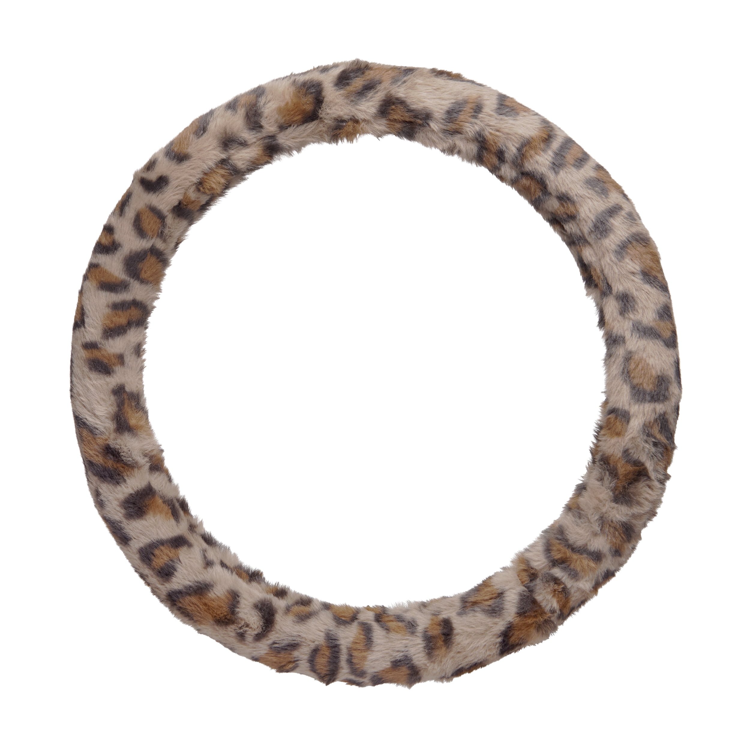 Auto Drive Leopard Print Steering Wheel Cover for Cars, Trucks, and SUVs, Brown
