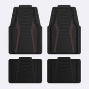 Auto Drive 4Piece Rubber Car Floor Mats Carbon Fiber Black - Universal Fit, 24WM17