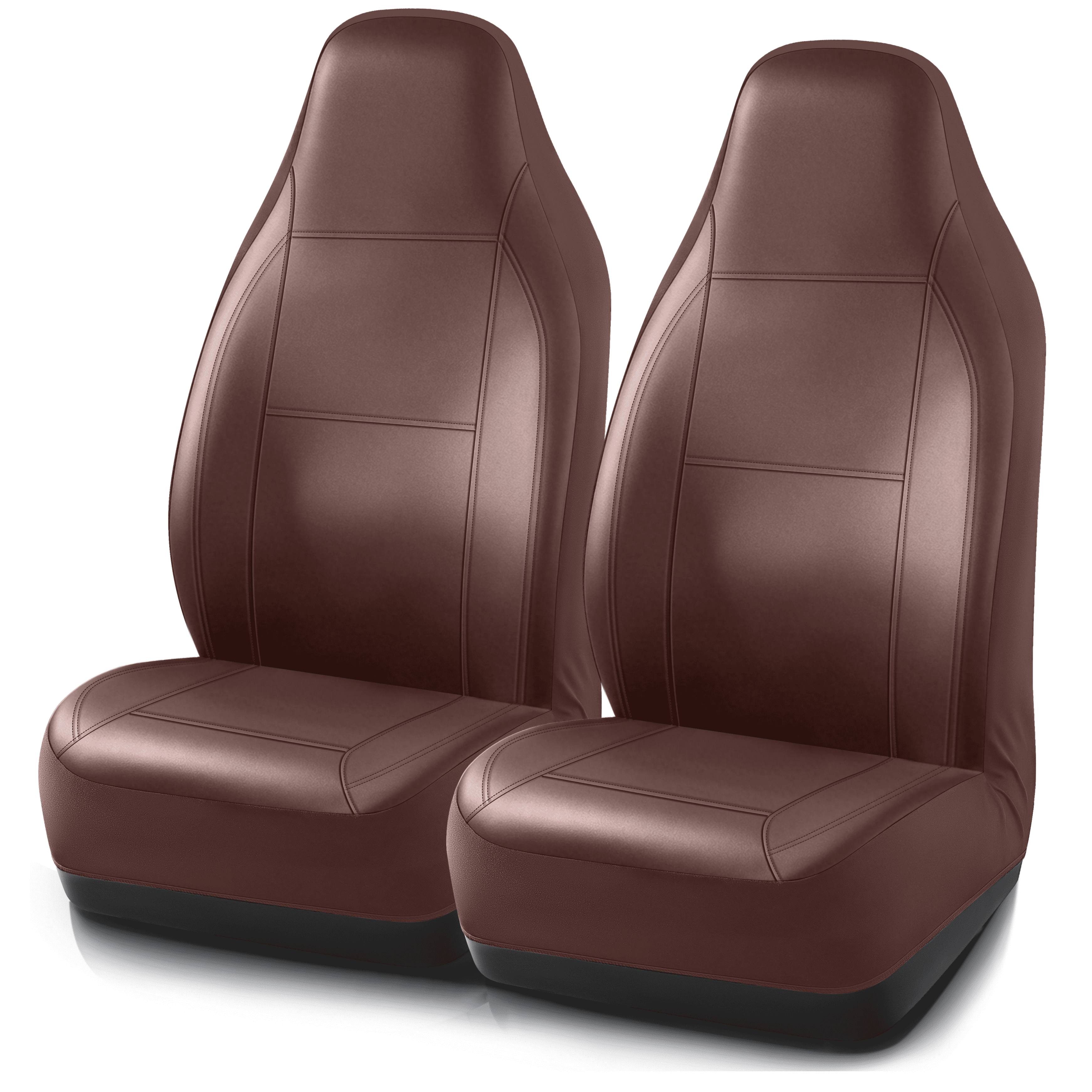 Auto Drive Car Seat Cover,High Back Full Leather Seat Protector Front Seat, Premium Comfortable Anti-Slip, Airbag Compatible Universal Fit for Cars SUVs Trucks,Brown