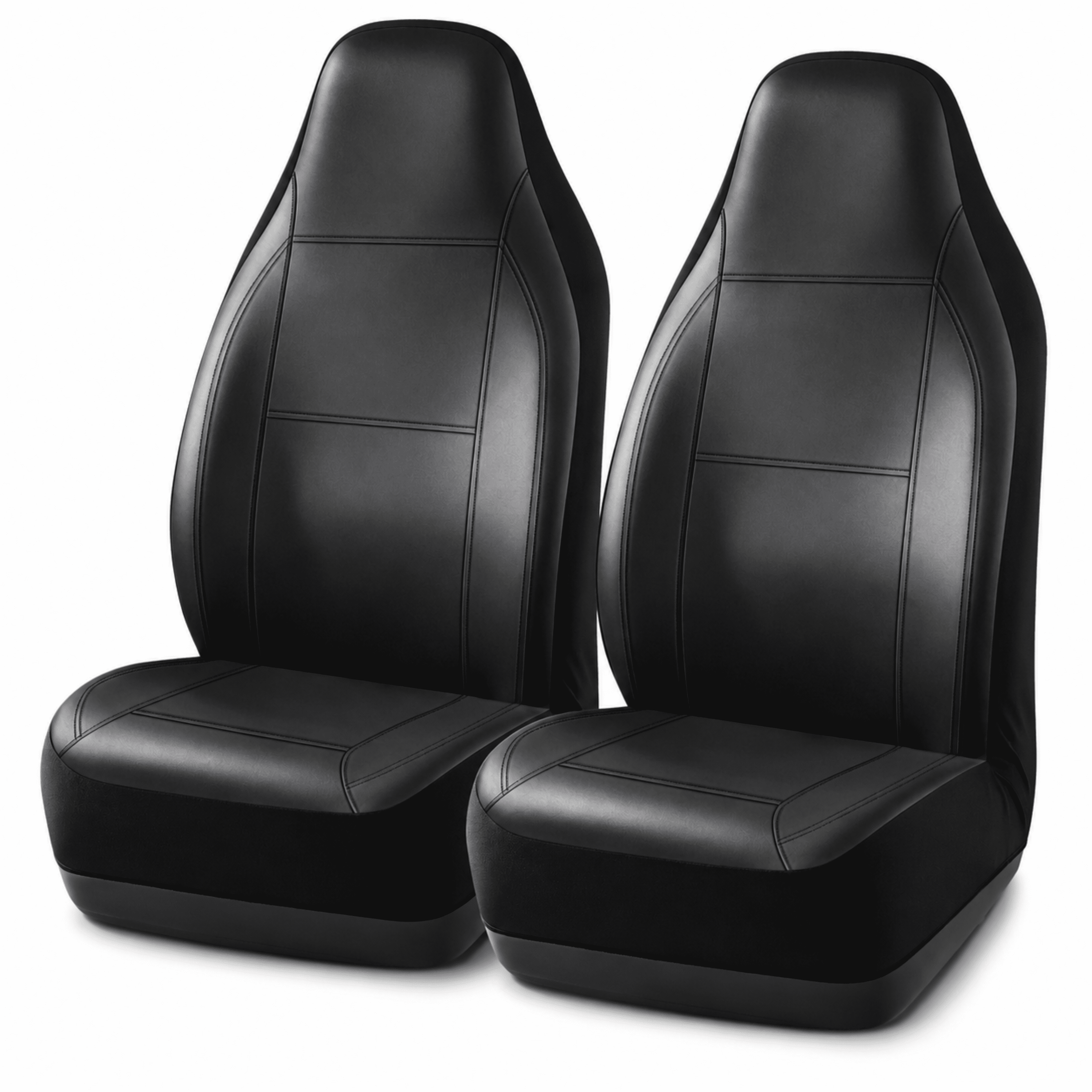 Auto Drive Car Seat Cover,High Back Full Leather Seat Protector Front Seat, Premium Comfortable Anti-Slip, Airbag Compatible Universal Fit for Cars SUVs Trucks,Black
