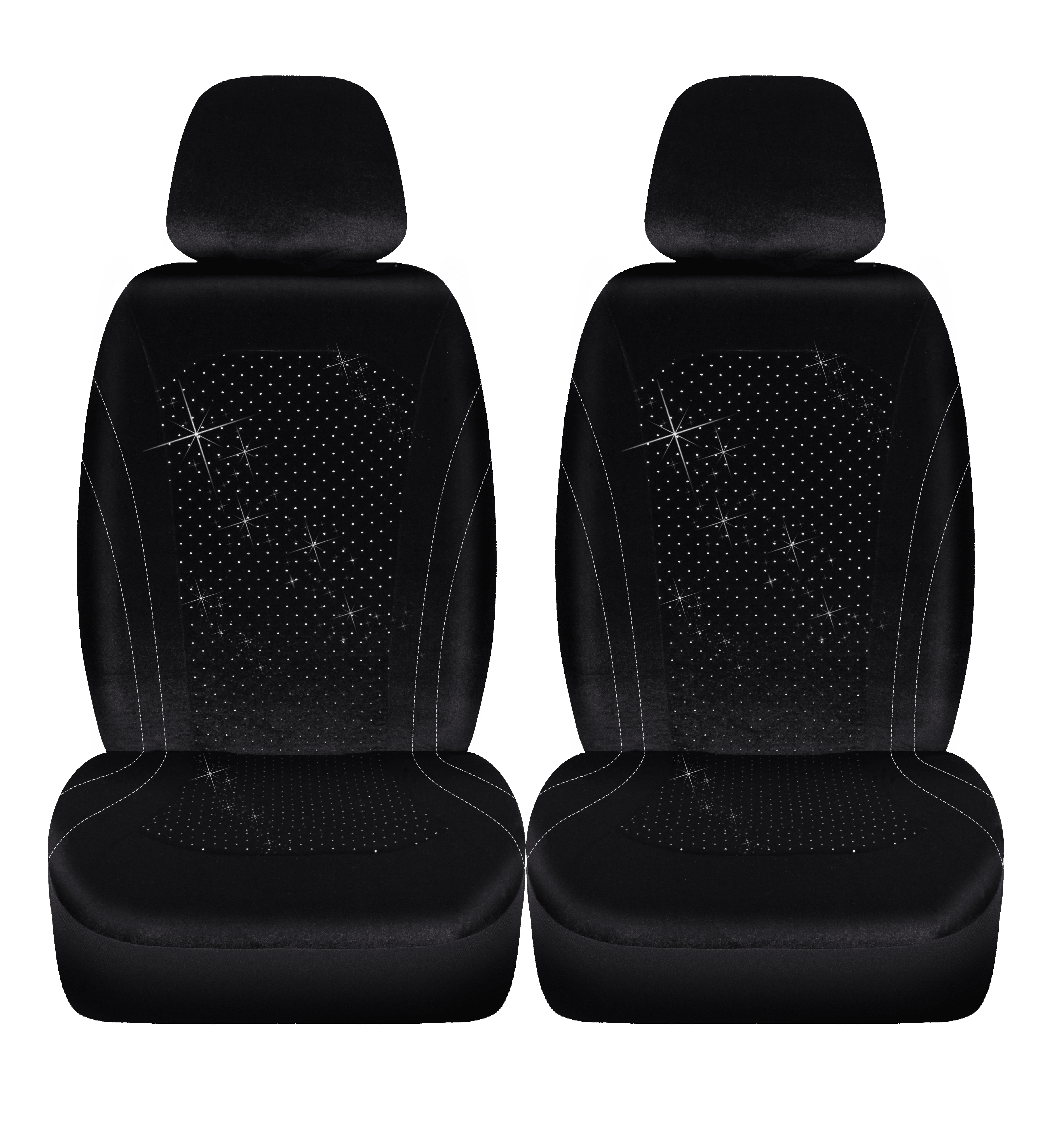 Auto Drive Car Seat Cover - Low Back Flannel Seat Covers - Black - Universal Fit - 22WMD01