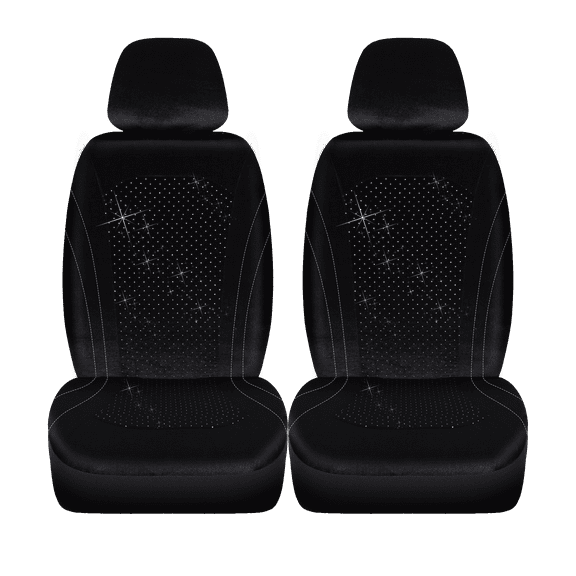 Auto Drive Car Seat Cover - Low Back Flannel Seat Covers - Black - Universal Fit - 22WMD01