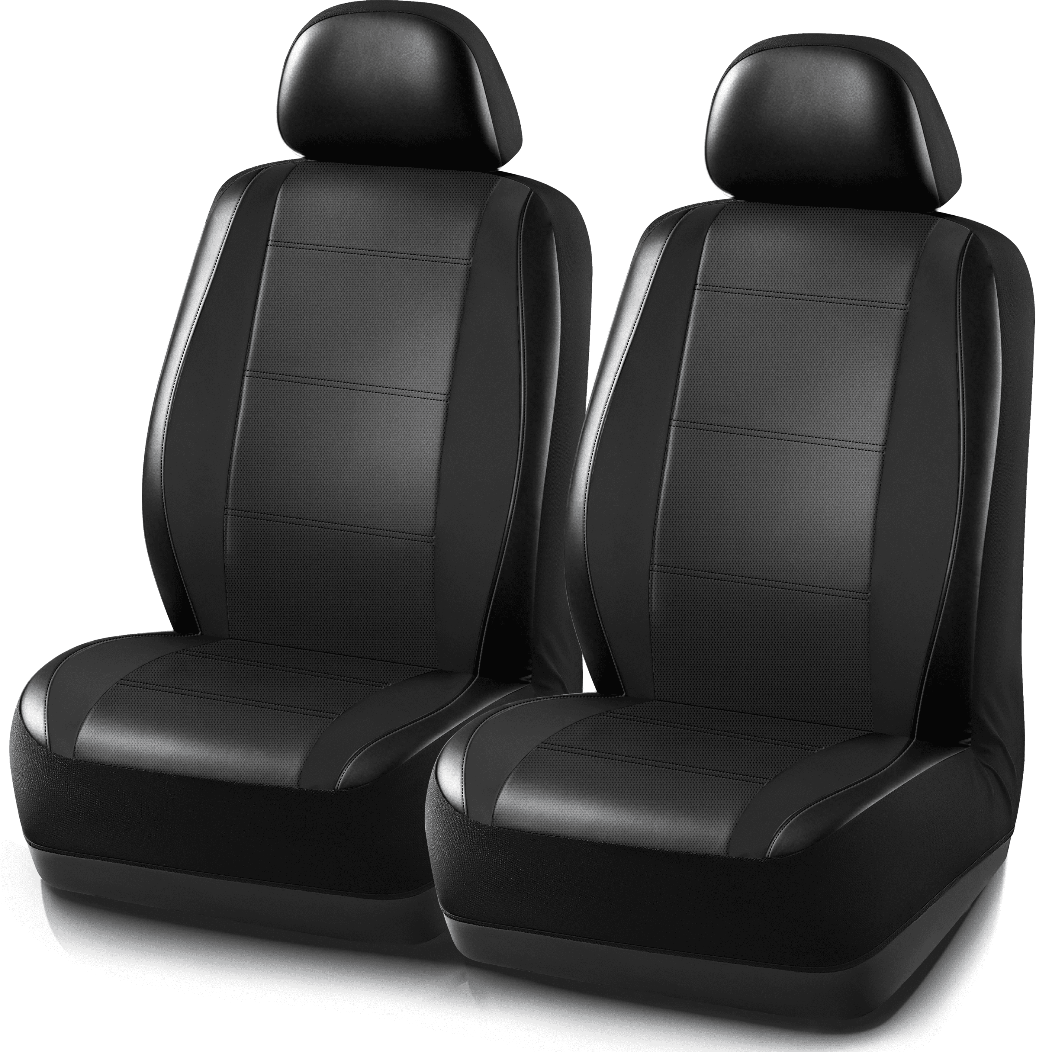 Auto Drive Car Seat Covers, Two-Tone Fabric Front Seat Protector, Breathable Comfortable, Anti-Slip Airbag Compatible Universal Fit for Cars SUVs Trucks,Black