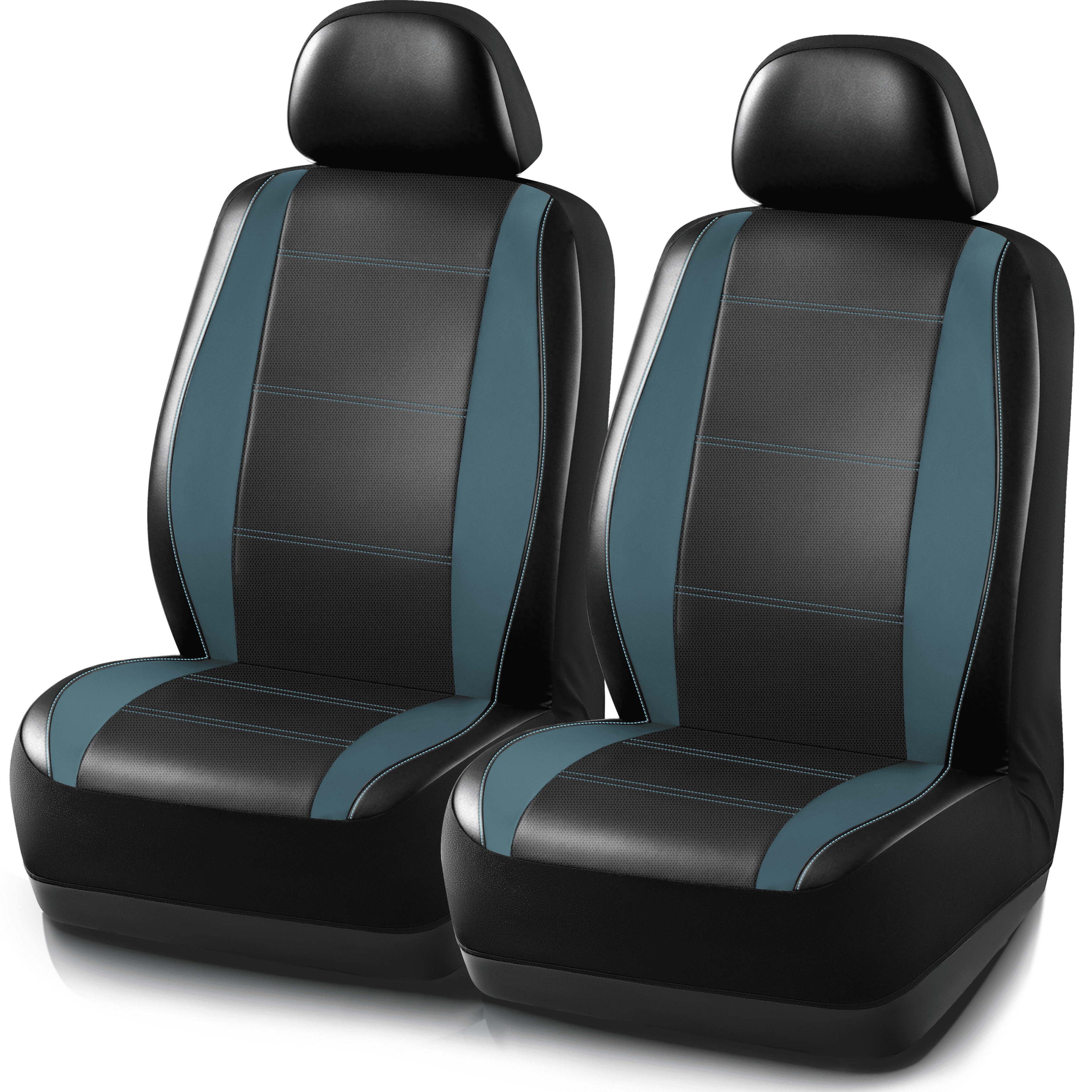 Auto Drive Car Seat Covers, Two-Tone Fabric Front Seat Protector, Breathable Comfortable, Anti-Slip Airbag Compatible Universal Fit for Cars SUVs Trucks,Blue