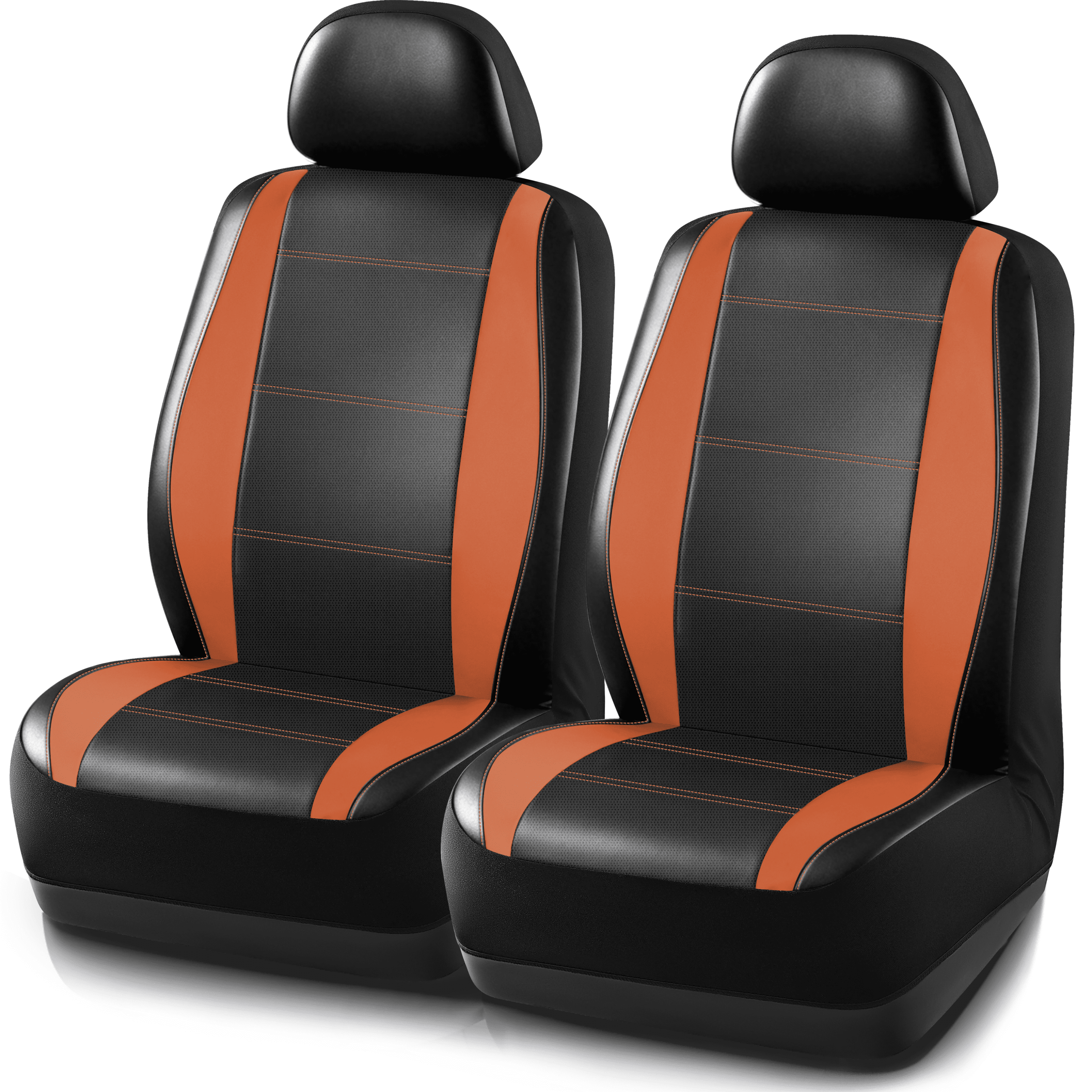 Auto Drive Car Seat Covers, Two-Tone Fabric Front Seat Protector, Breathable Comfortable, Anti-Slip Airbag Compatible Universal Fit for Cars SUVs Trucks,Orange