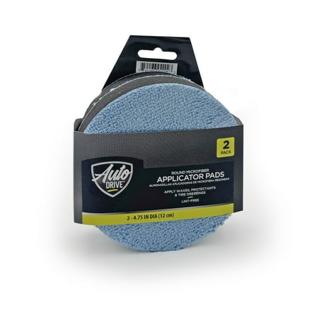 Auto Drive Microfiber Applicator Pad Car Waxes 2 Pack, Blue