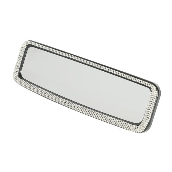 Auto Drive Clip-on Silver Bling Rear View Mirror, Rhinestone, Universal fit for Cars, Trucks, Suv's and more