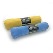 Auto Drive Coral Fleece Multi-Purpose Microfiber Towel, Cleaning, Detailing, 8 Count, Blue & Yellow