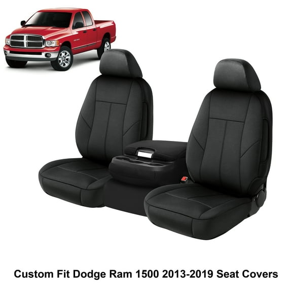 Auto Drive Custom Car Front Seat Cover Fit for 2013-2019 Dodge Ram 1500  Black