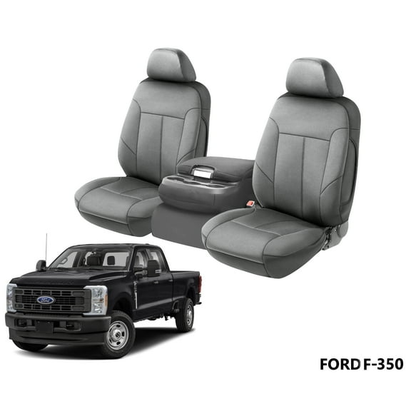 Auto Drive Custom Leather Car Front Seat Cover Fit for FORD F-350 2017-2022 Grey