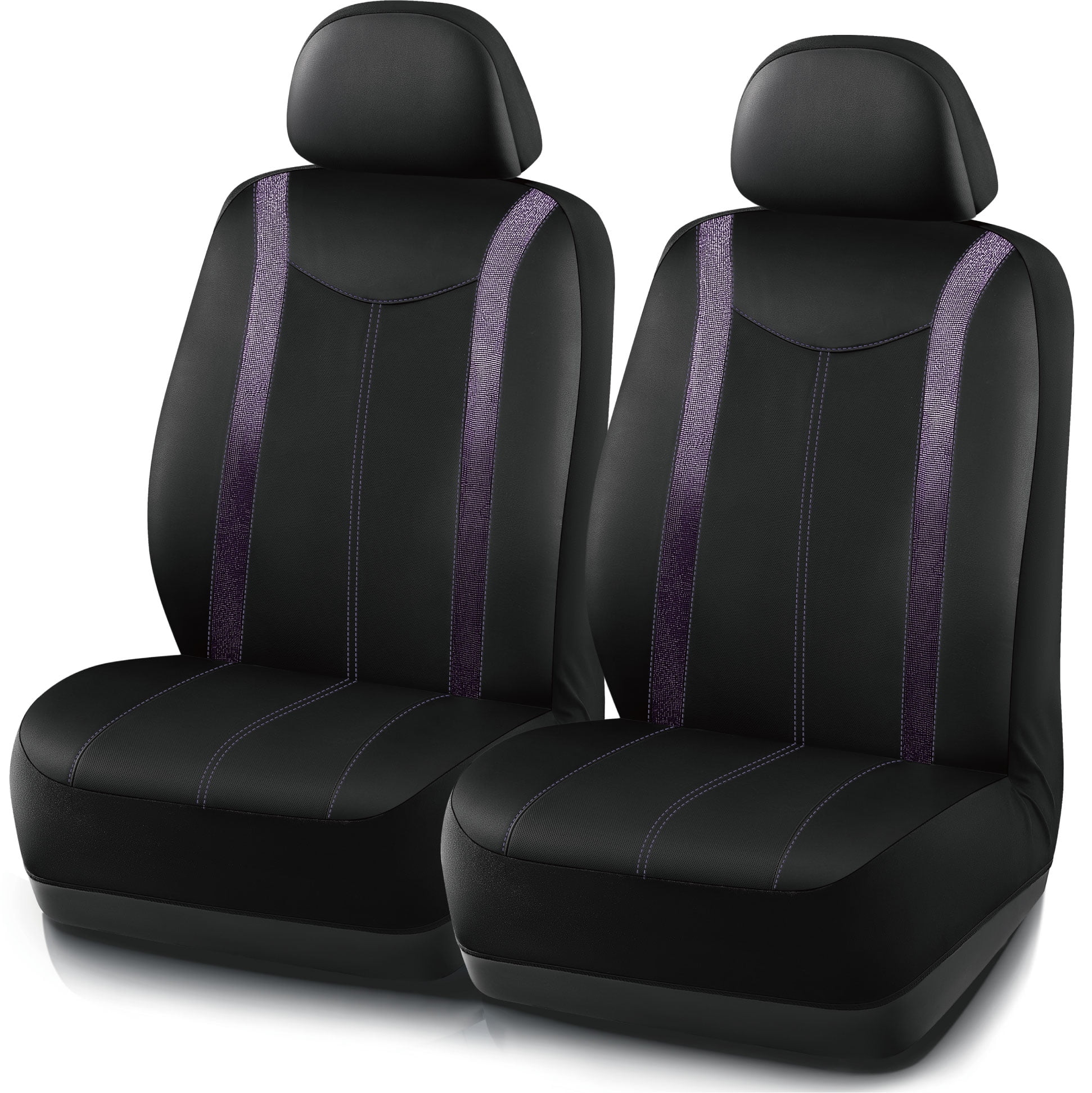 Auto Drive Diamond Leather Car Seat Cover,Luxury Bling Crystal Design,Universal Fit for Cars,SUVs Dark Purple