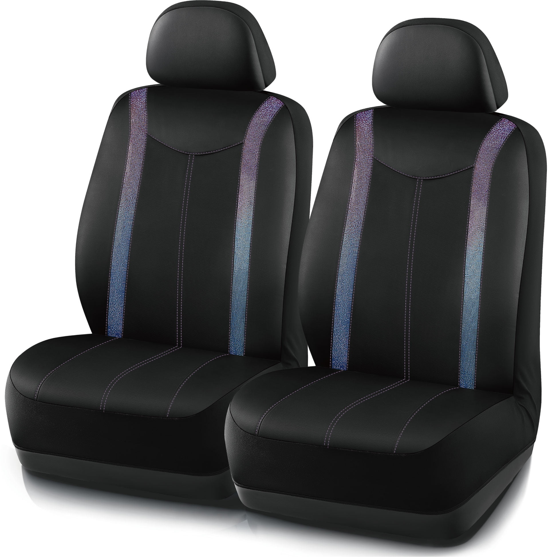Auto Drive Diamond Leather Car Seat Cover,Luxury Bling Crystal Design,Universal Fit for Cars,SUVs Purple Blue