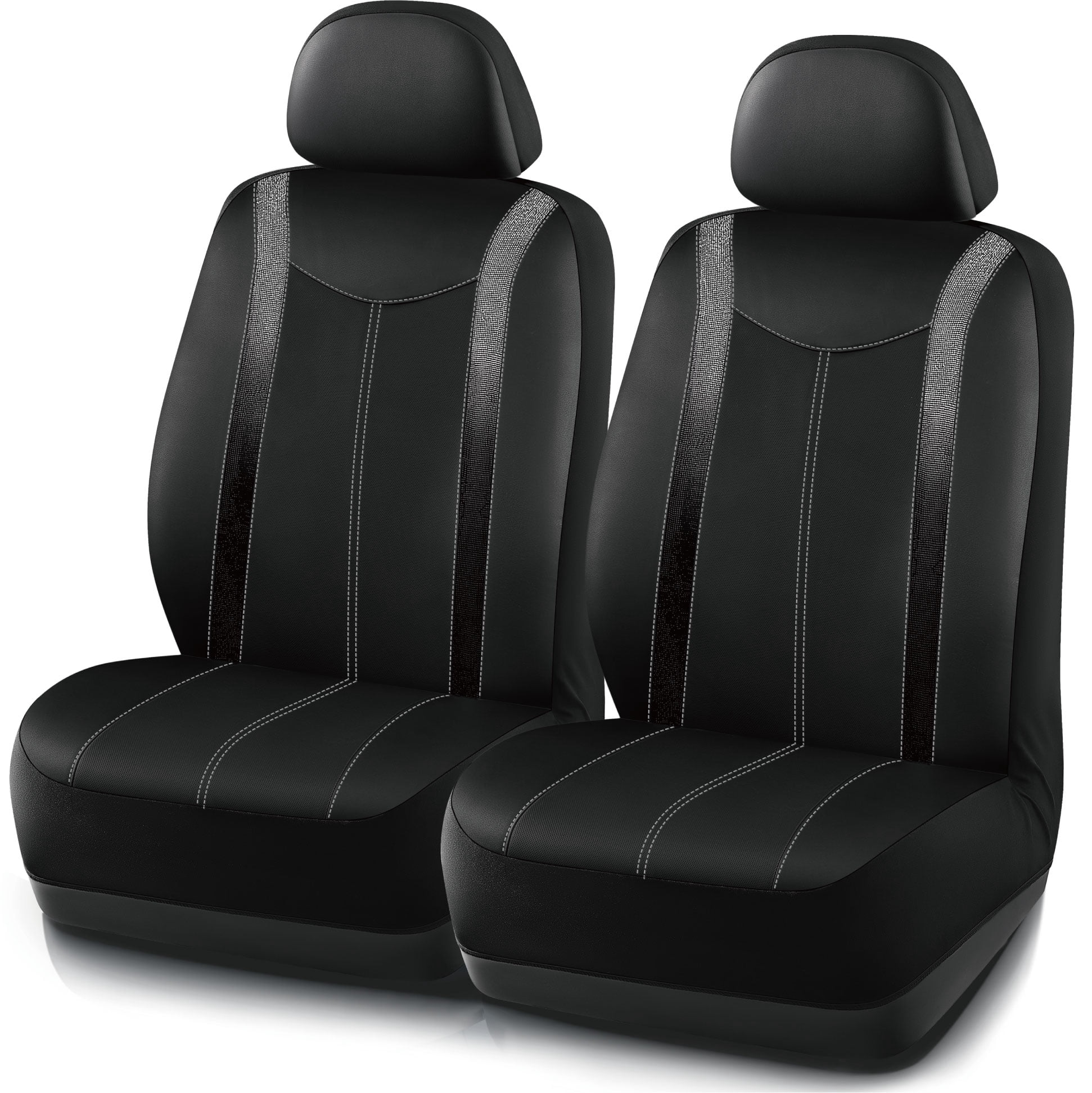 Auto Drive Diamond Leather Car Seat Cover,Luxury Bling Crystal Design,Universal Fit for Cars,SUVs Sliver Black