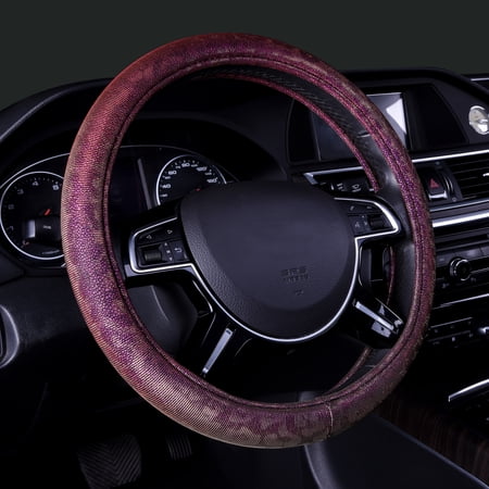 Auto Drive Flash Leopard Steering Wheel Cover Pink, Fit Most Cars, Suvs, Trucks, Vans