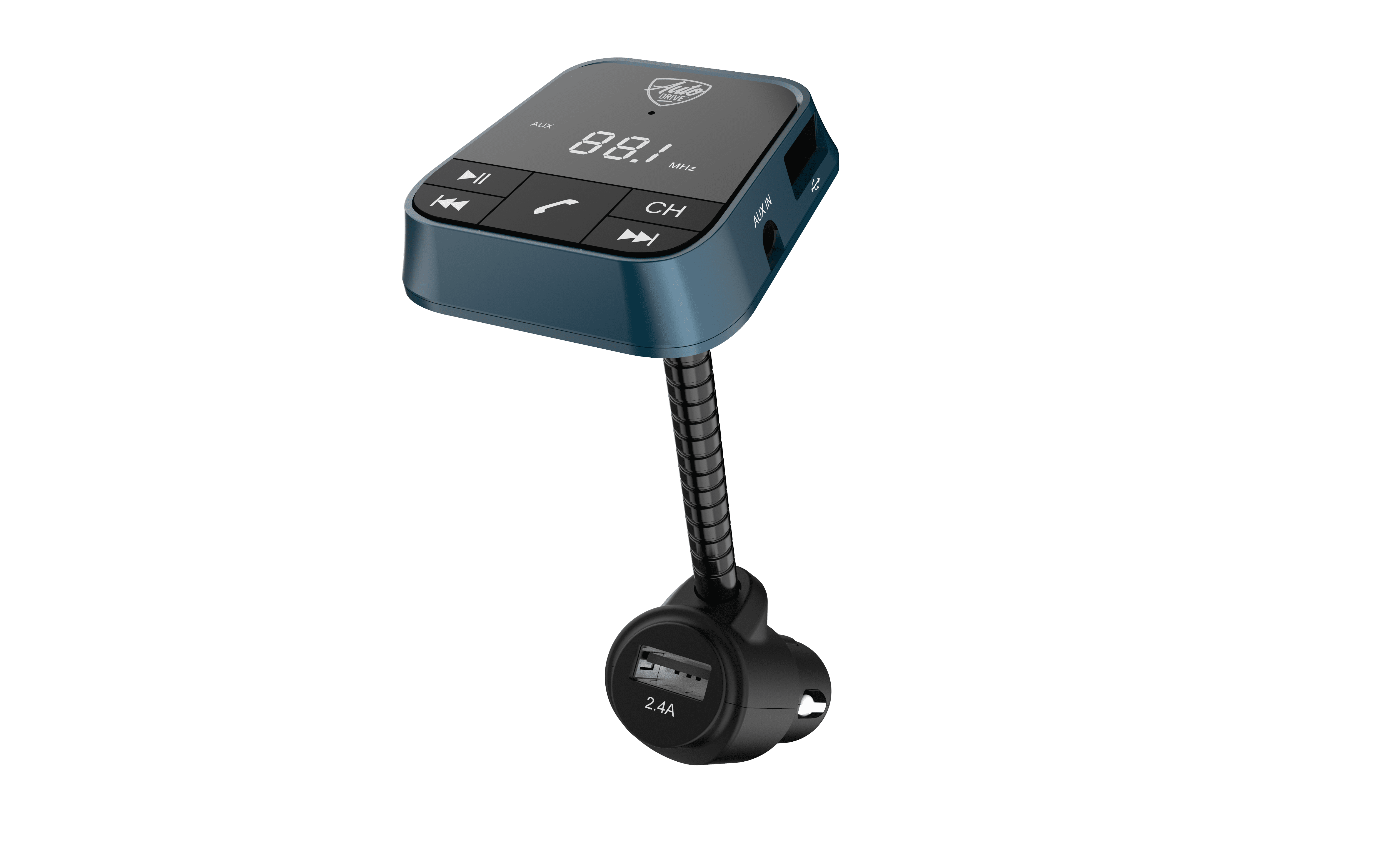 Auto Drive Low Profile Bluetooth FM Transmitter Dual USB Charging Ports  (VM-201)