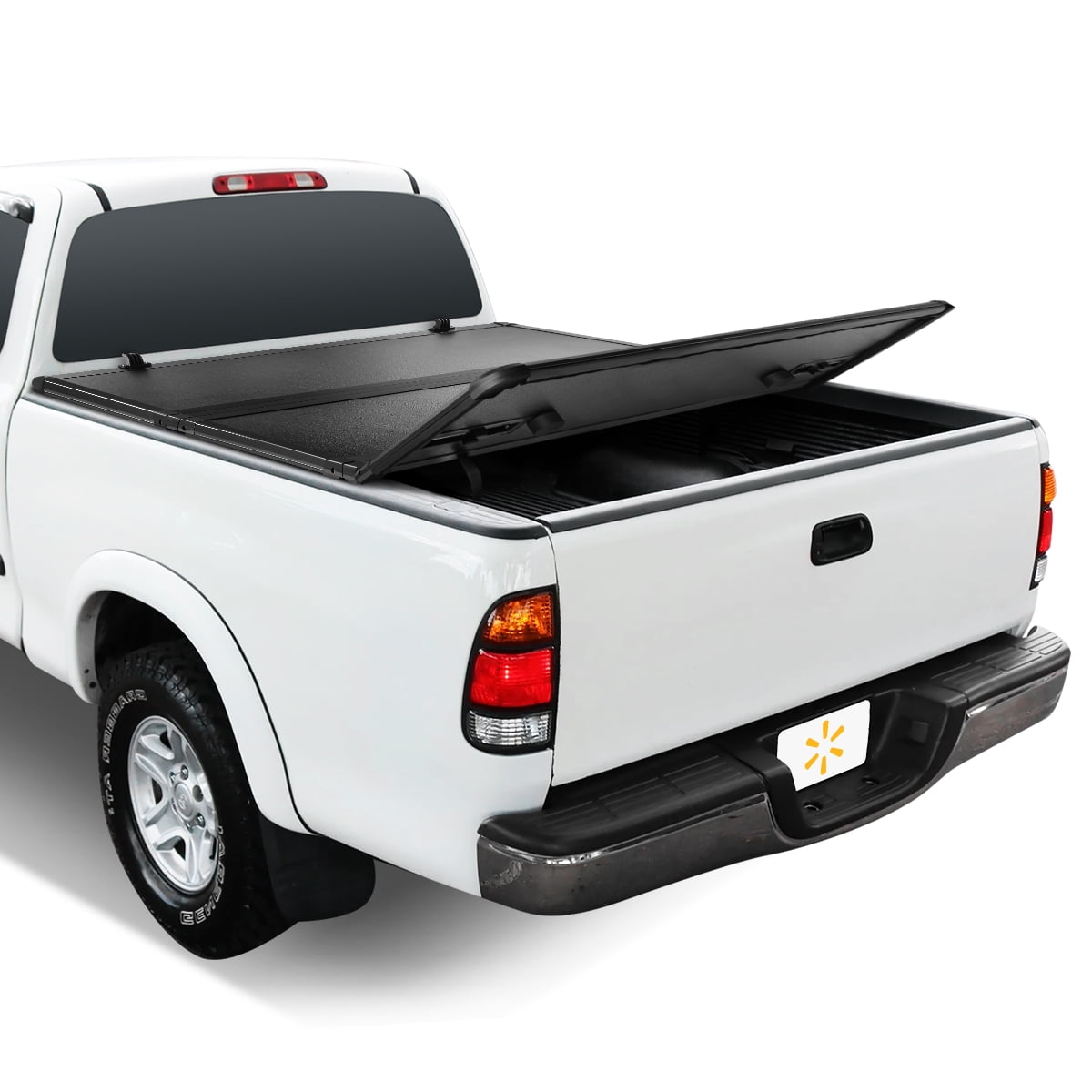 Auto Drive WMT-TRIHARD-055 Hard Folding Truck Tonneau Cover, Black, Heavy-Duty 6.5Ft Bed L 78 in x W 30 in, 1 Pieces