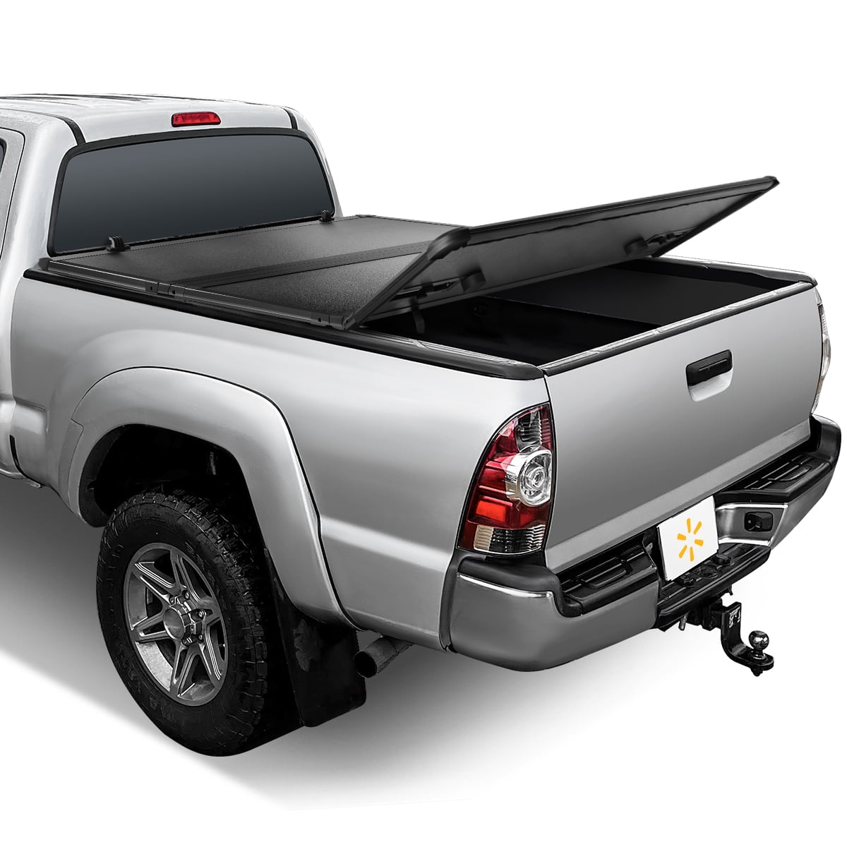 Auto Drive WMT-TRIHARD-053 Hard Folding Truck Tonneau Cover, Black, Water Resistant, Heavy Duty, 6.5 ft Bed 70 in L x 30 in W, 1 Piece