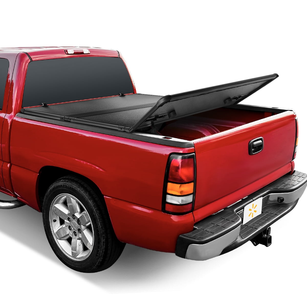 Auto Drive Hard Tri Fold Truck Tonneau Cover, Aluminum Black, Water-Resistant, Heavy-Duty, 6-1/2' 78 in L x 31 in W, 1 Pieces