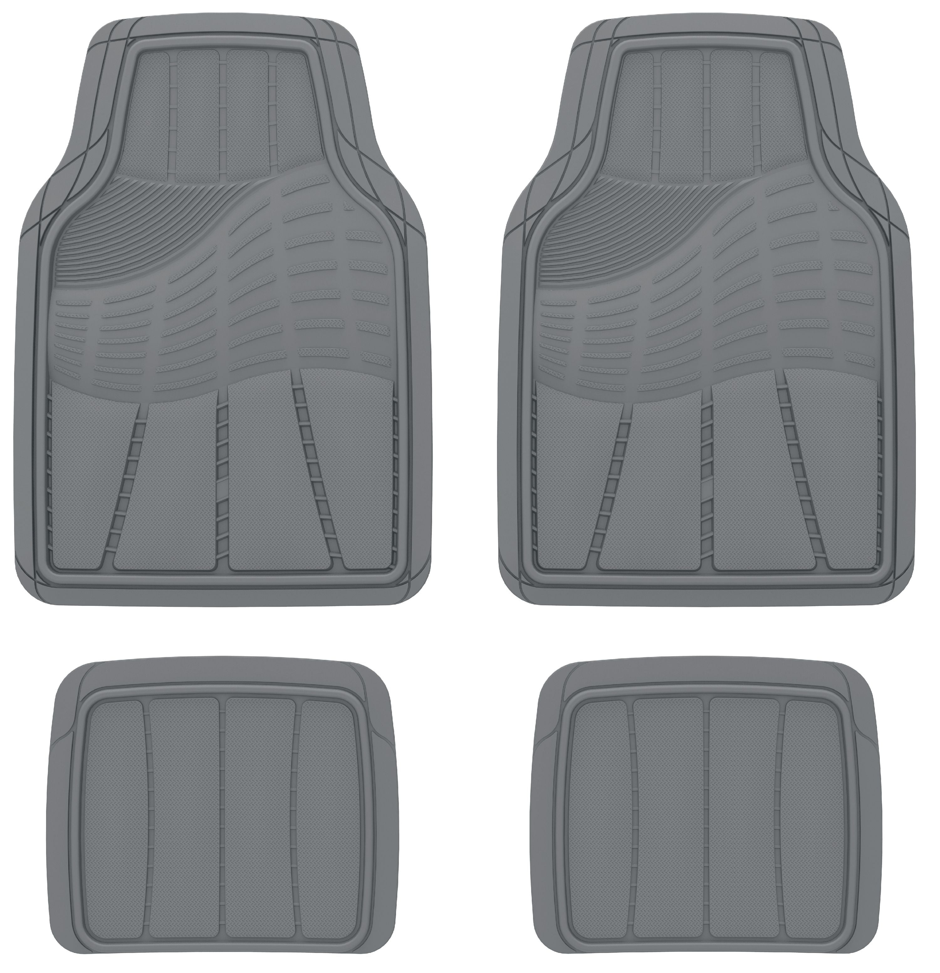 Auto Drive Heavy Duty Universal 4Piece All Weather Rubber Car Floor
