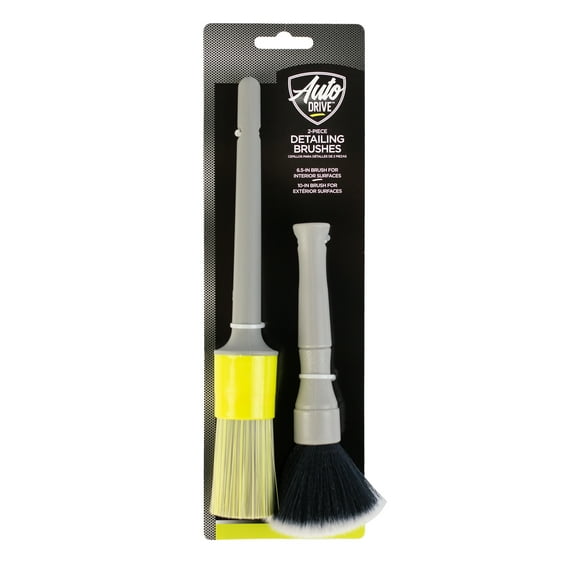 Auto Drive Interior & Exterior Car Detailing Brushes, 2-Piece Set