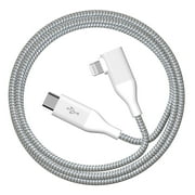 Auto Drive LXMF026 6 ft 90° USB-C to Lightning Cable Single Piece, White