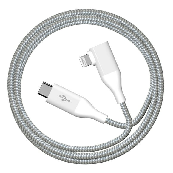 Auto Drive LXMF026 6 ft 90 USB-C to Lightning Cable Single Piece, White