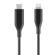Auto Drive Lightning to USB C, 3 Charging & Data Sync Cable, MFI Certified, PVC, Black, Single pack