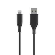 Auto Drive Lightning to USB-a, 3" Charging & Data Sync Cable, MFI Certified, PVC, Black, Single Pack