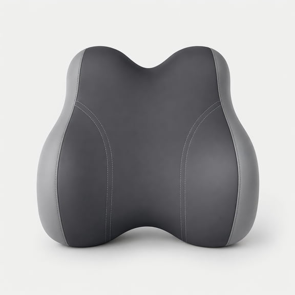Auto Drive Waterproof Lumbar Support Pillow, Ergonomic Back Support Pillow for Car Seat & Office Chair, Non-Slip Lumbar Cushion for Lower Back Support, Universal Fit, Black & Gray