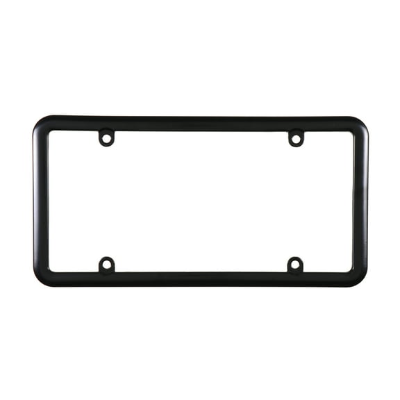 Auto Drive Metal License Plate Frame with Caps, Black