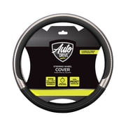 Auto Drive Metallic Gunmetal Sport Steering Wheel Cover