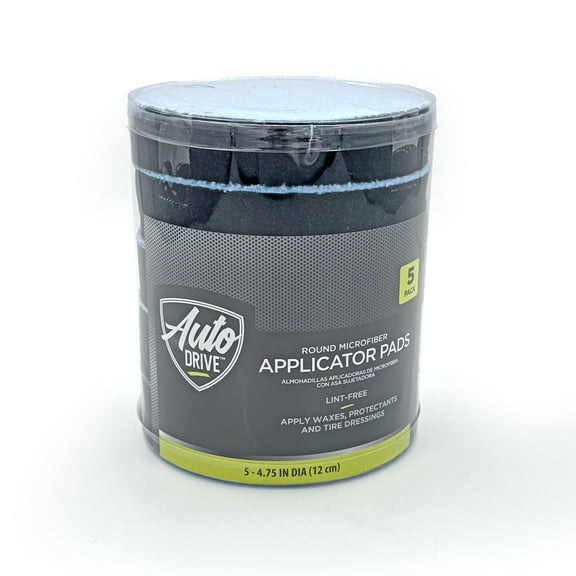 Auto Drive Microfiber Car Wax & Polish Applicator Pads, Edgeless Design, 5 Pack