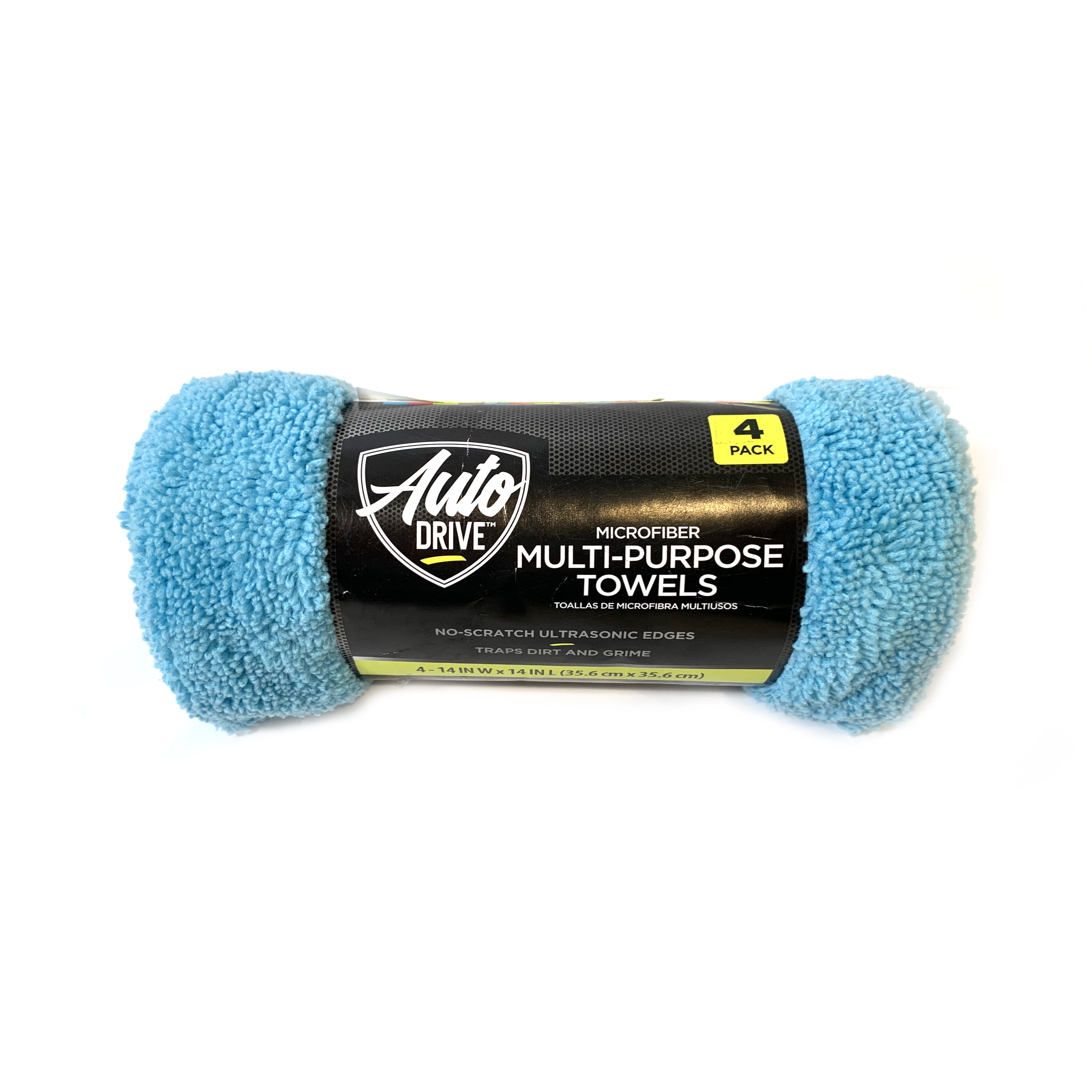 Auto Drive Microfiber Multi-Purpose Cleaning Towels 4 Pack, Blue