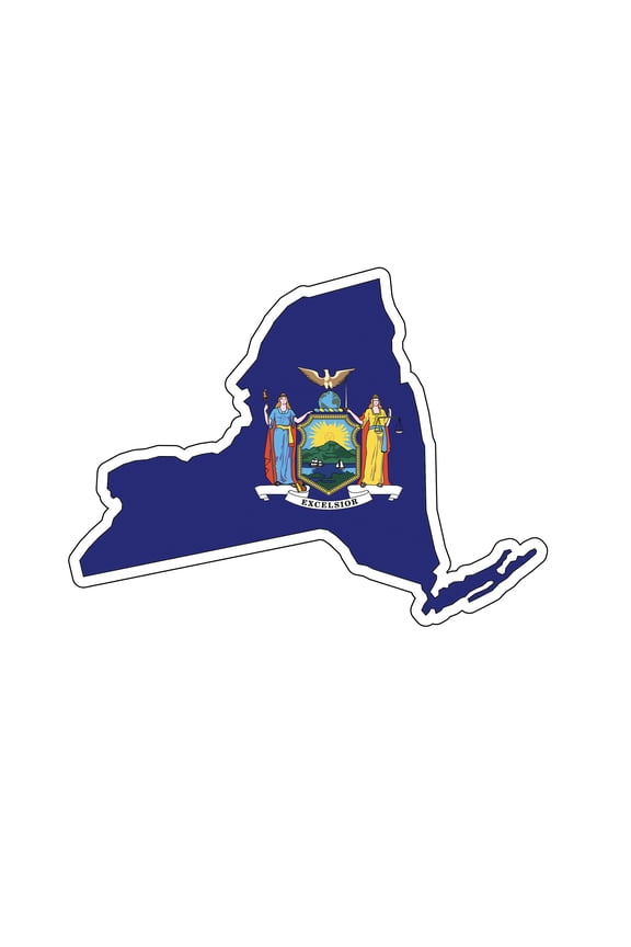s New York State Vinyl Auto Decal, Multicolor, 6.25 x 4.75