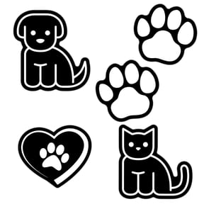 Auto Drive Pet Vinyl Car Decals Black White